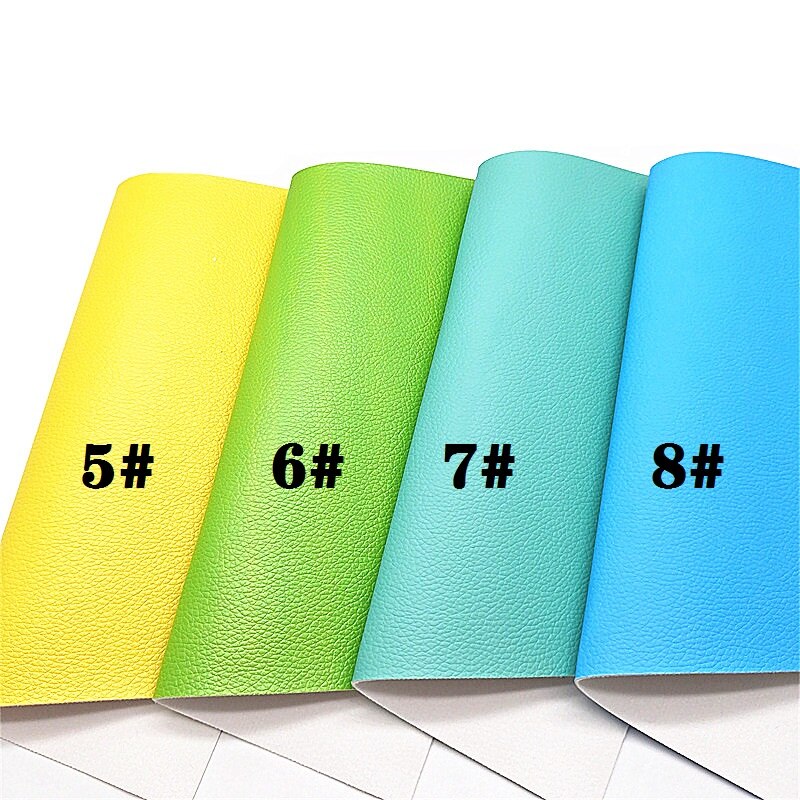 Neon Colors Litchi Textured Solid Synthetic Faux Leather Vinly Fabric Sheets with Felt Backing DIY Bows 21X29CM R416A