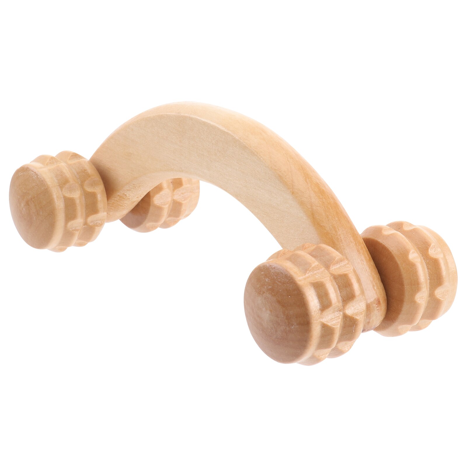 Wooden Roller Neck Massager 4-Wheels Manual Shoulder Massager for Full Body Neck Knee