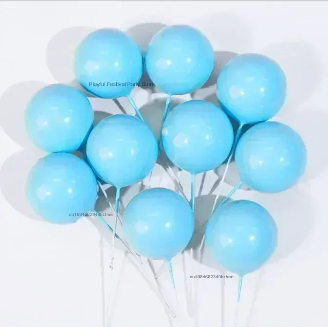 10 unids/pack 2-4cm bola pastel Topper DIY pastel decoración Cupcake insertar tarjeta banderas para Baby Shower suministros de de cumpleaños: S / Verde menta