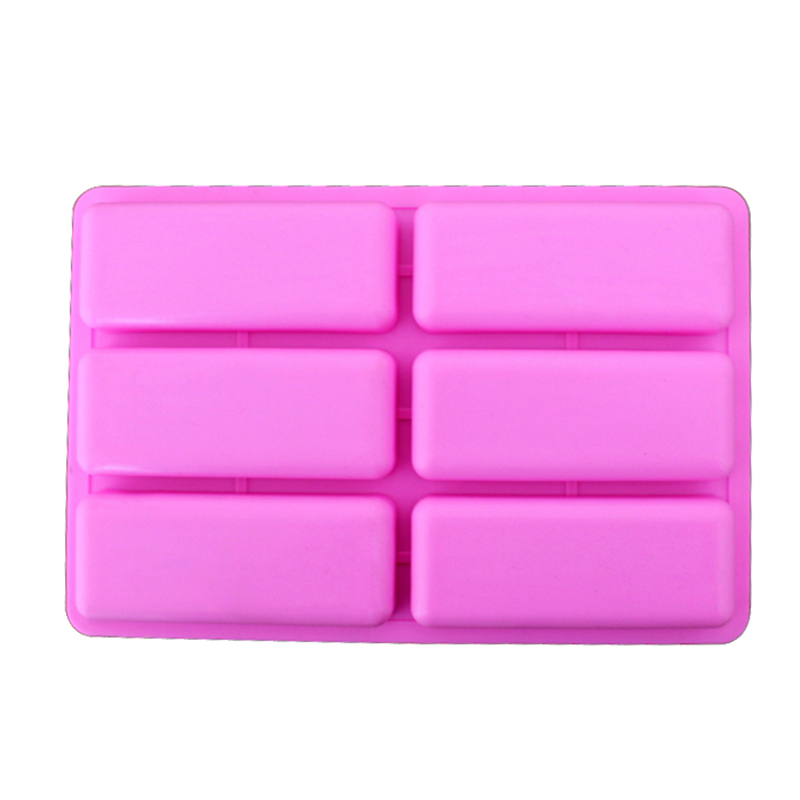 Rectangle Silicone Soap Mold 6-Cavity Handmade Soap Making Mould