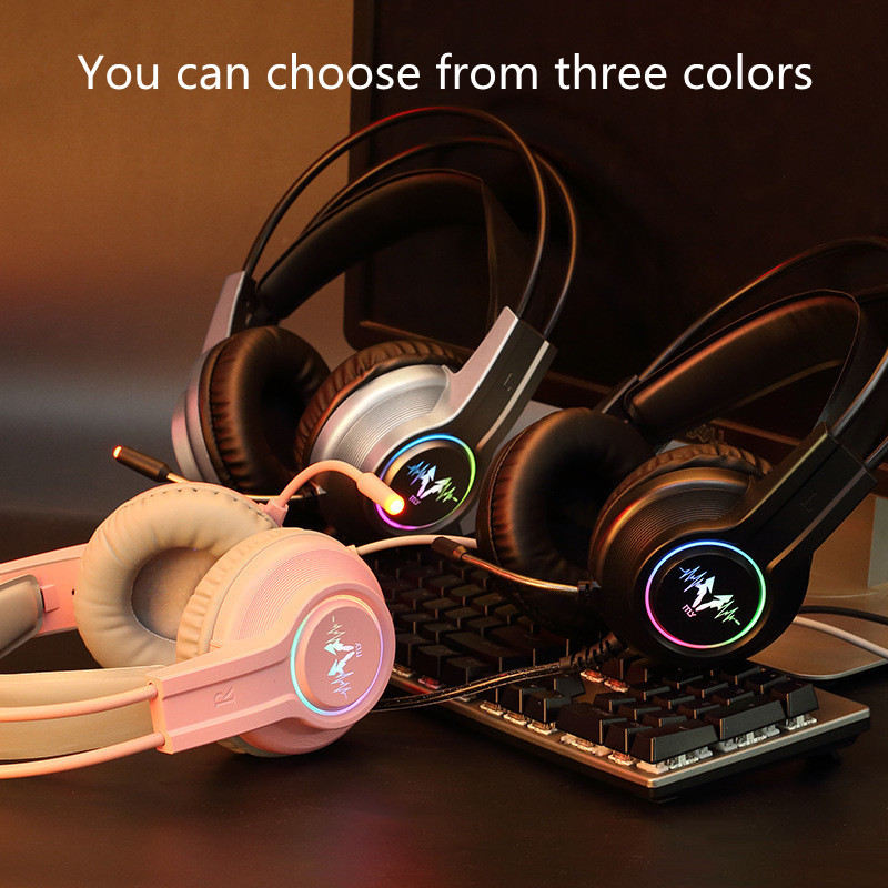 Wolf Hunter H200 RGB Game Headphone Head-Mounted Desktop Computer Wired Gaming Headset Gaming Headset