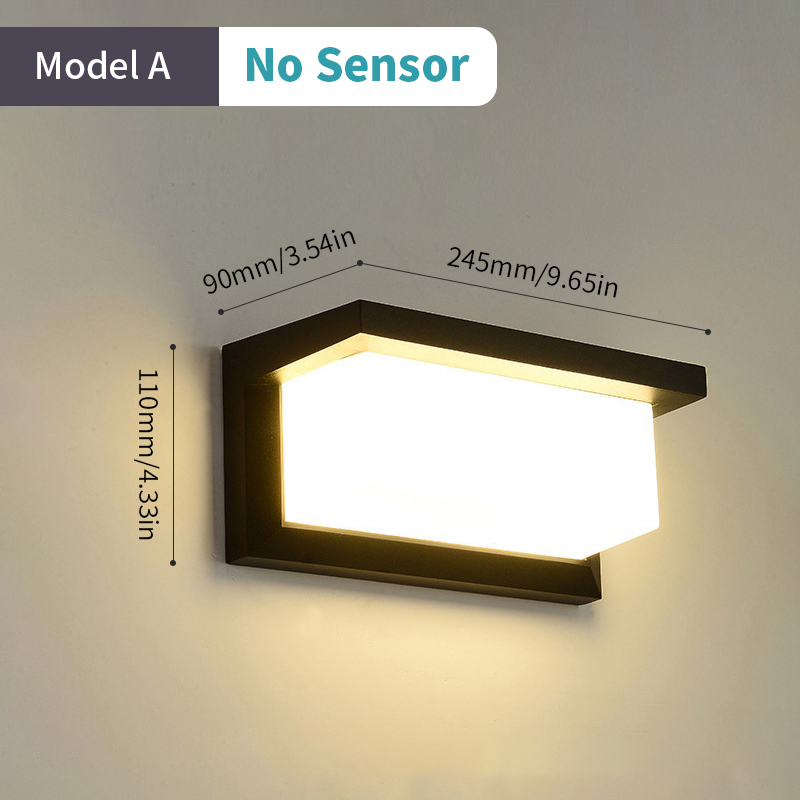 Led buitenwandlamp Waterdicht IP66 Bewegingssensor Led buitenverlichting Veranda Verlichting Balkon Tuinverlichting Buitenwandlamp: Light Grey / Warm White / 4W