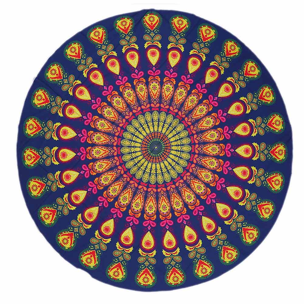 Toalla de playa redonda de microfibra baño de sol de arena para natación 150x150cm YE: 13