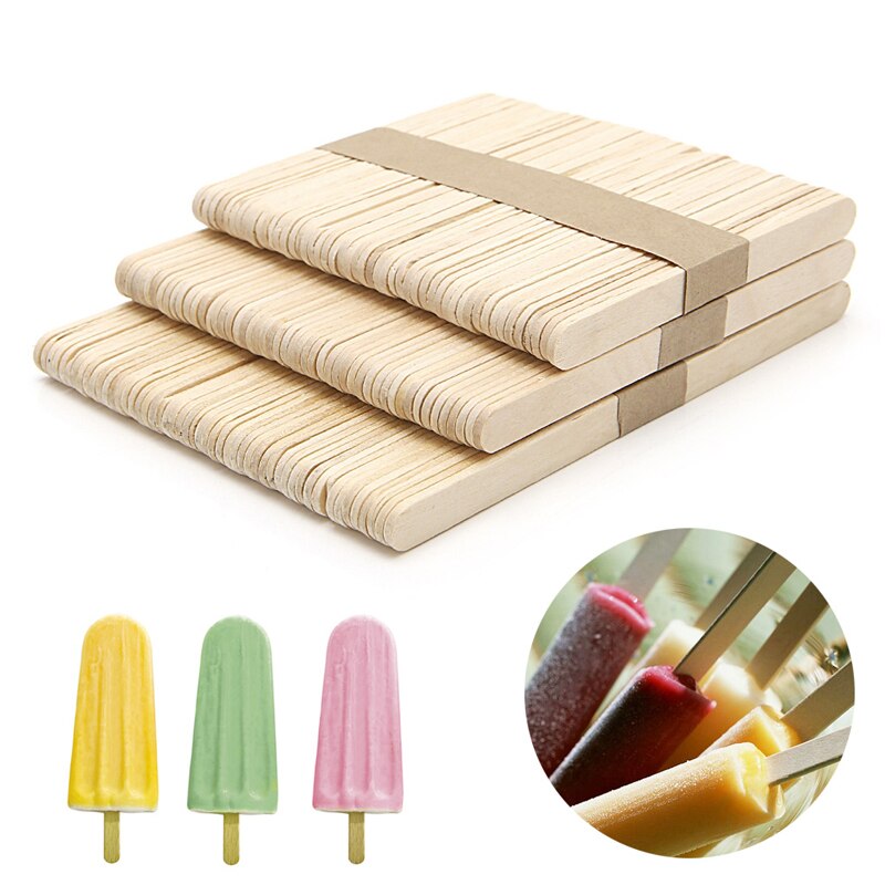 50Pcs DIY Ice Cream Stick Wooden Kids Hand Crafts Art Cake Making Children -P101