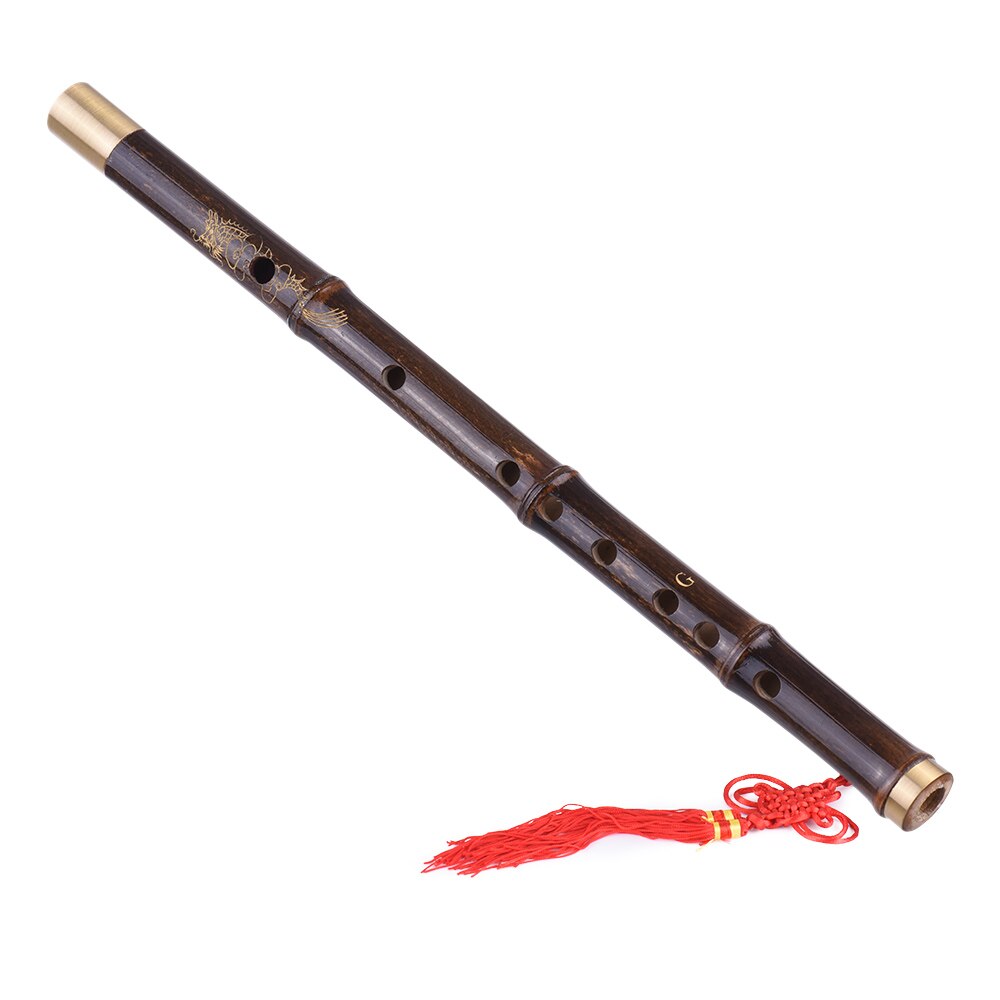 Sort bambus dizi fløjte traditionel håndlavet kinesisk musikalsk træblæseinstrument nøgle til studieniveau