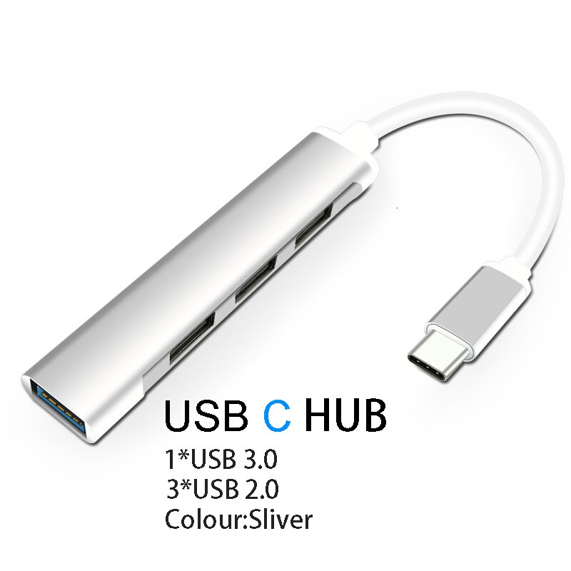 HUB USB type-c 3.0 avec répartiteur Thunderbolt 3 USB-C, adaptateur de Dock OTG pour Macbook Air M1 Pro 13 15 MI HUAWEI Matebook: USB C HubSilver
