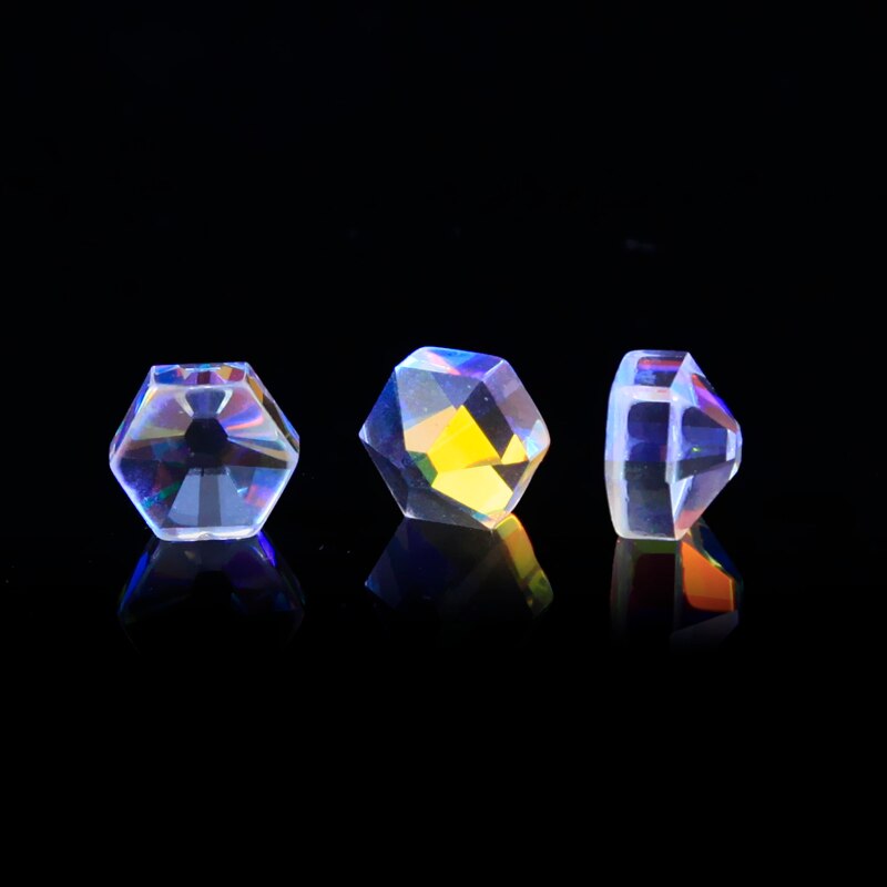 Dichroic Prism Six-Sided Bright Light X-Cube Stained Glass Prisms Crafts for Decoration Polyhedron Glass prism