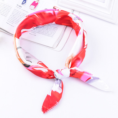 Foulard à rayures pour la tête pour femmes, imprimé, tissu pour cou, étiquette tendance, 50x50cm: TS-14