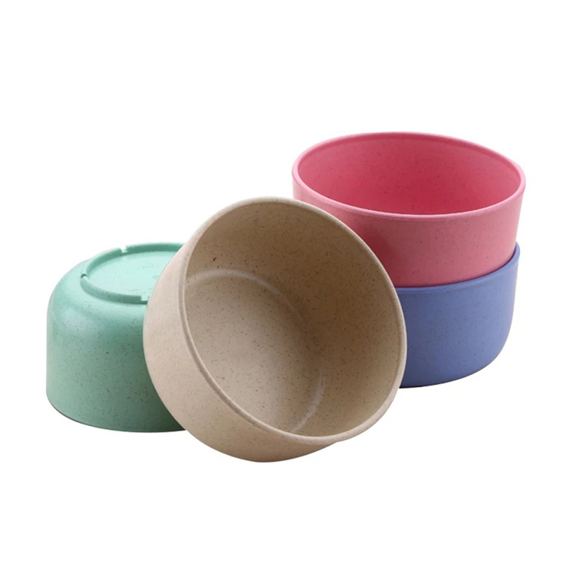 Baby Feeding Bowl Eco-friendly Kids Plate Food Grade Wheat Straw Solid Color Round Dish Children Dinnerware Infant Bowls MBG0466