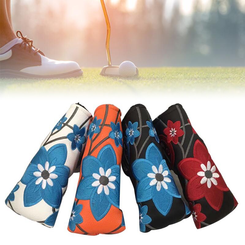 Golf Putter Abdeckung PU Klinge Putter Kopf Abdeckung Stickerei Kopf Abdeckung Schutzhülle Tasche Schild Zubehör Golf Aktivität Club Abdeckung