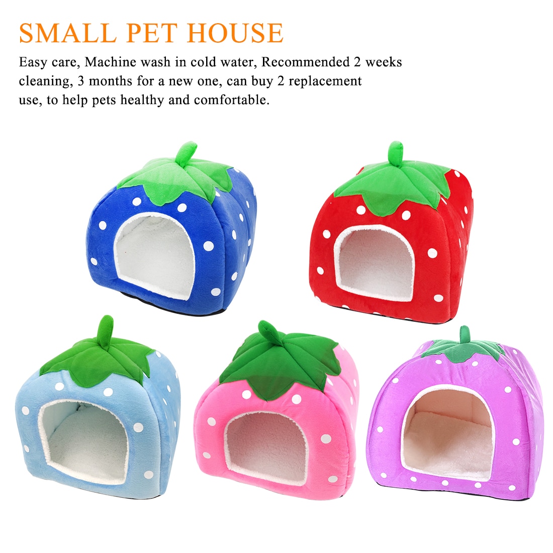 Pop Hamster Cage Toys Small Foldable Pet Animal Guinea Pig Bed Strawberry House Nest Winter Warm Squirrel Rabbit Chinchilla Rat