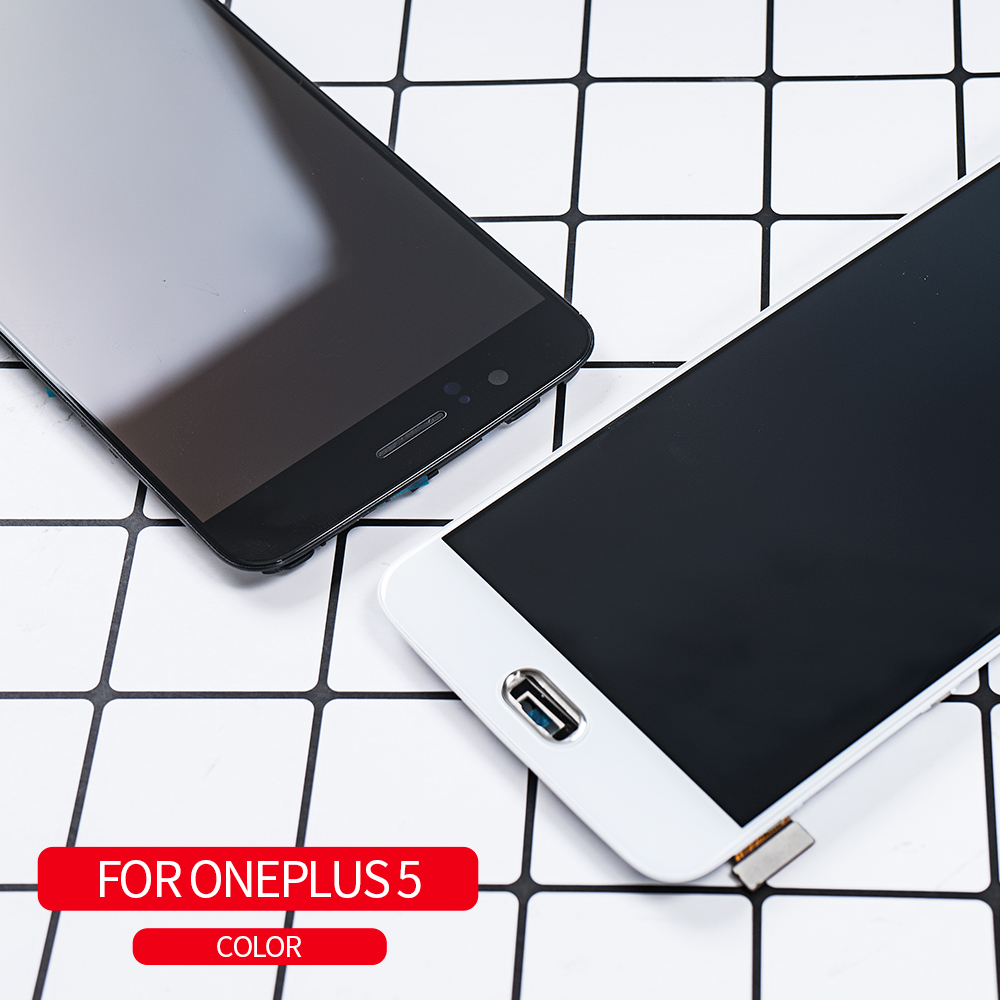 AMOLED 5.5 "LCD dla Oneplus 5 A5000 wyświetlacz LCD rama ekranu dotykowego Digitizer montaż dla OnePlus5 A5000 wyświetlacz LCD wymiana