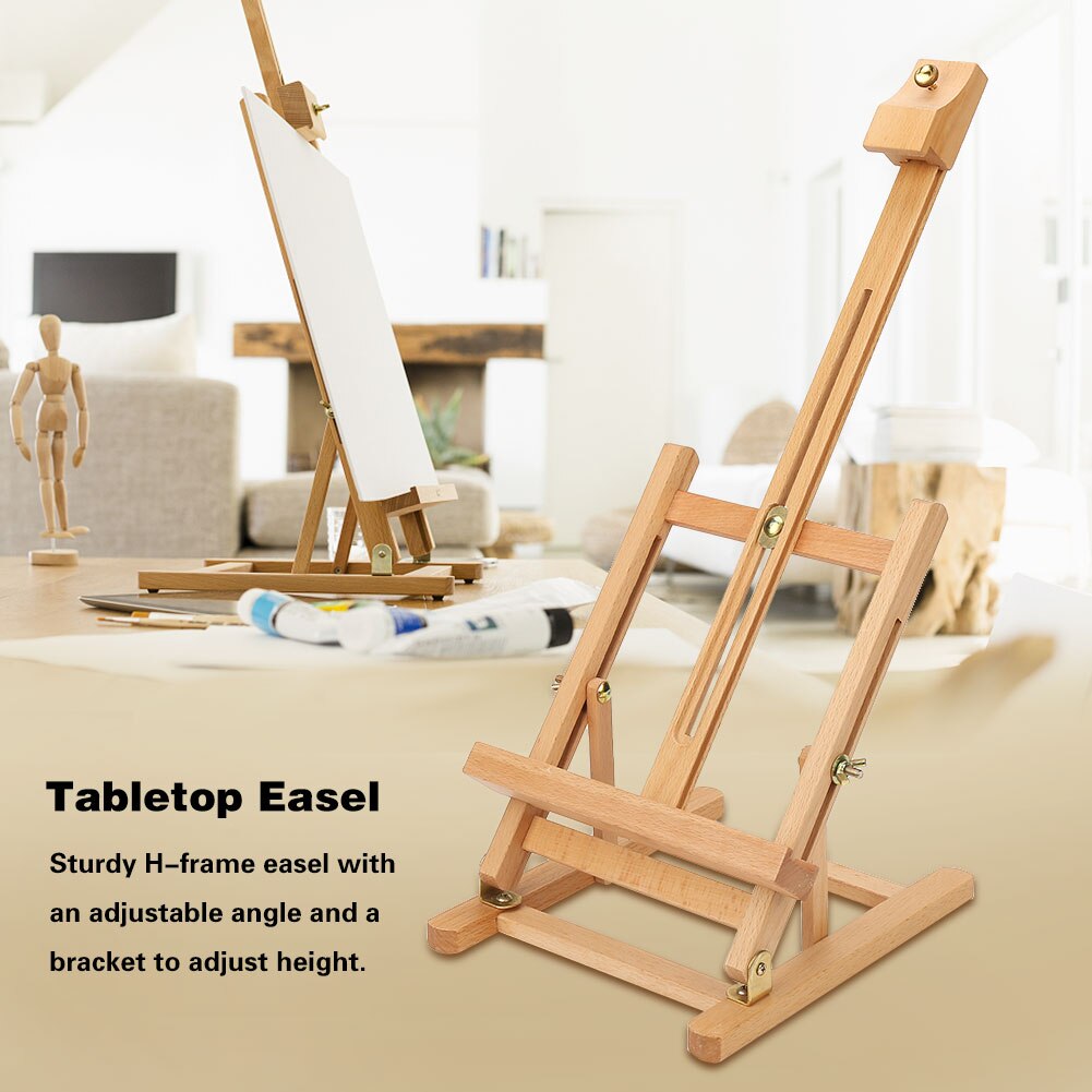Outdoor Folding H-Frame Easel Artist Painting Tool​​ Supporting Board Multifunctional Tabletop Wood Studio