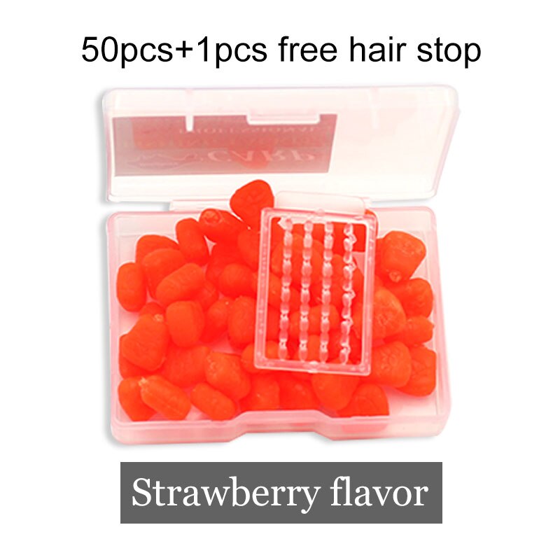 Accessoires pour la pêche à la carpe, 50 pièces, bouchon de Micro appât, bouillettes, support d'appât pour plate-forme à cheveux: Red