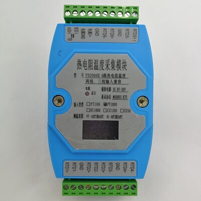 Módulo de adquisición de temperatura de 6 vías PT100 PT1000, transmisor de temperatura MODBUS, RTU: OLED PT100