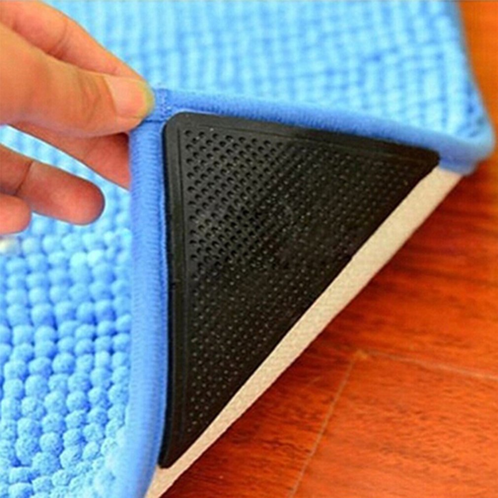 Anti Skid Rug Carpet Mat Non Slip Grip Small Corners Triangular Pad Washable Removable Strong Adhesive