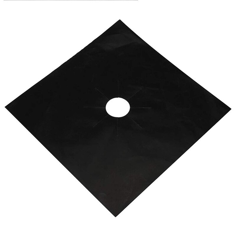 4Pcs Gasfornuis Protector Gasfornuis Fornuis Cover Liner Schoon Mat Keuken Gasfornuis Kookplaat Brander Protector Keuken Accessoires: 1PC Black