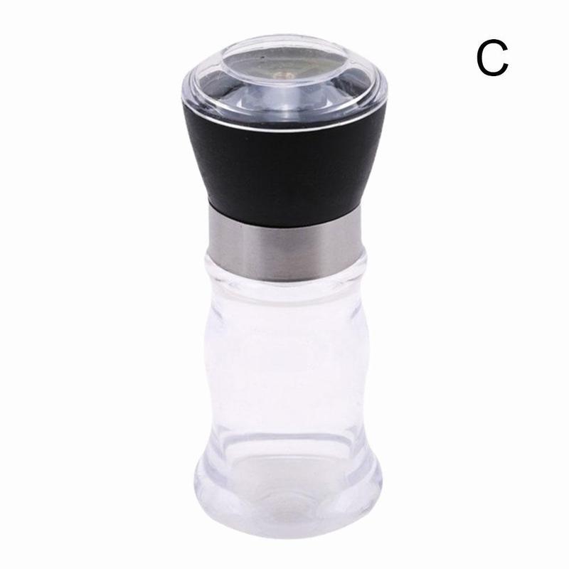 Molinillo Manual de sal y pimienta, botella de condimentos, contenedores de molienda de especias, agitadores de molino ajustables, utensilios de cocina de: Black