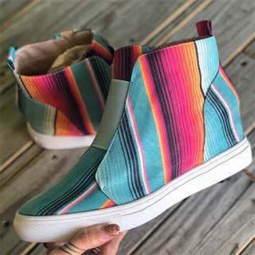 Sneaker voor dames, lengtetoenemende dames, grote maat, 43 rits, geruite damesschoenen met vulkanische afwerking, casual comfortschoenen voor dames: Bloemendoek / 10.5