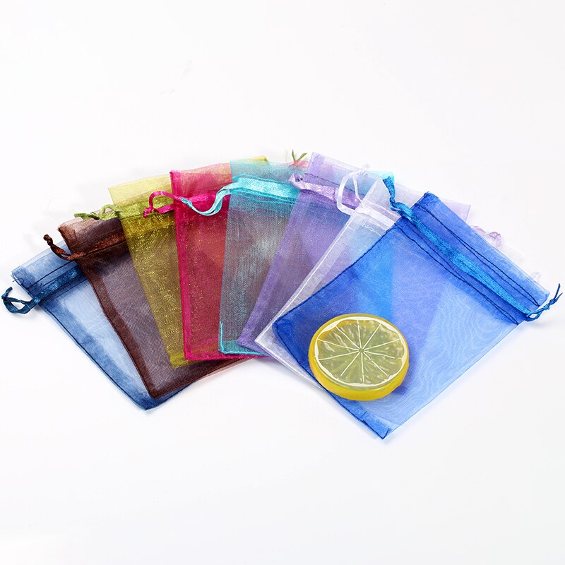 50 stk smykkepose 7*9 cm smykke emballage organza poser favor bryllup fest julegaver emballage poser