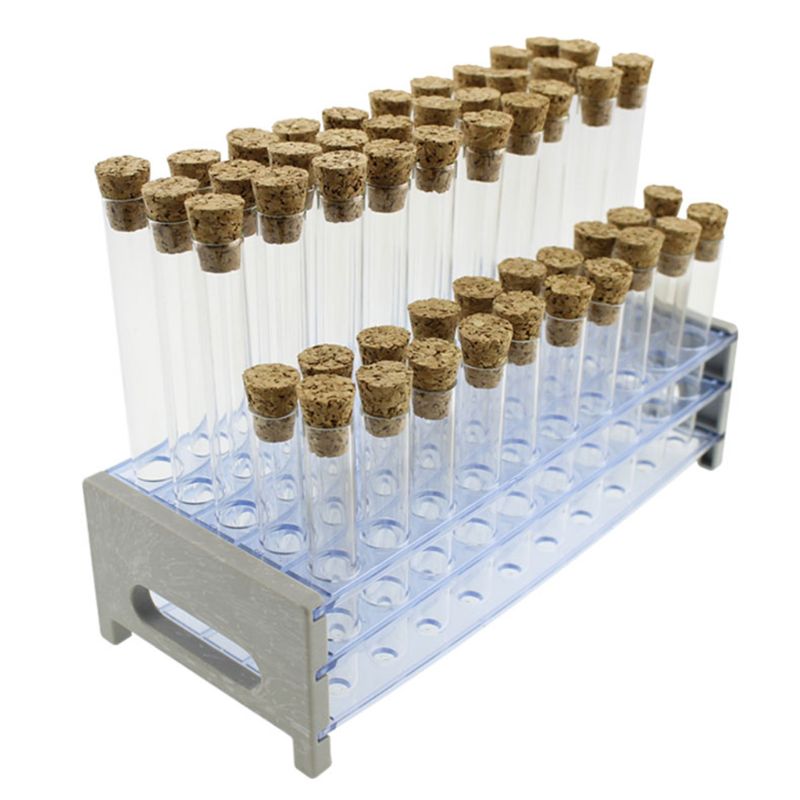 Plastic Test Tube with Cork Stopper Bead Storage Vial Containers