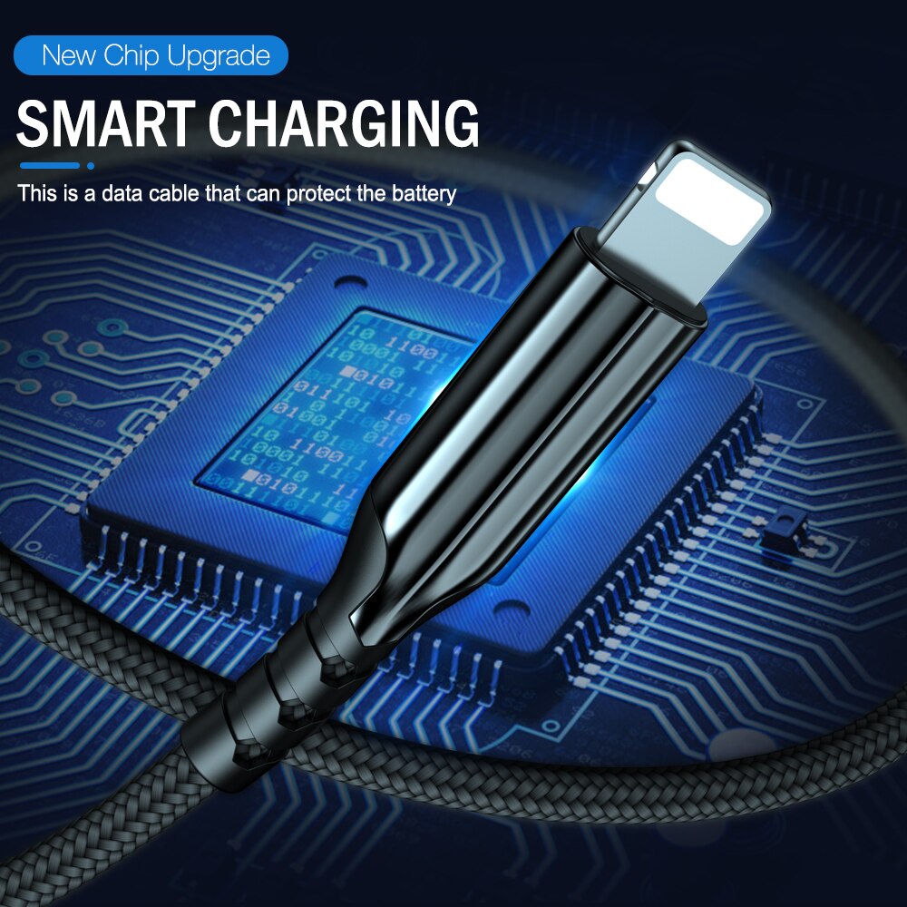 1M 2M 3M Dynamic LED Quick Charge Charger Cable For iPhone 7 8 6 6s Plus 11 X 5 5s SE iPad Origin Cord Wire Mobile Phone Cables