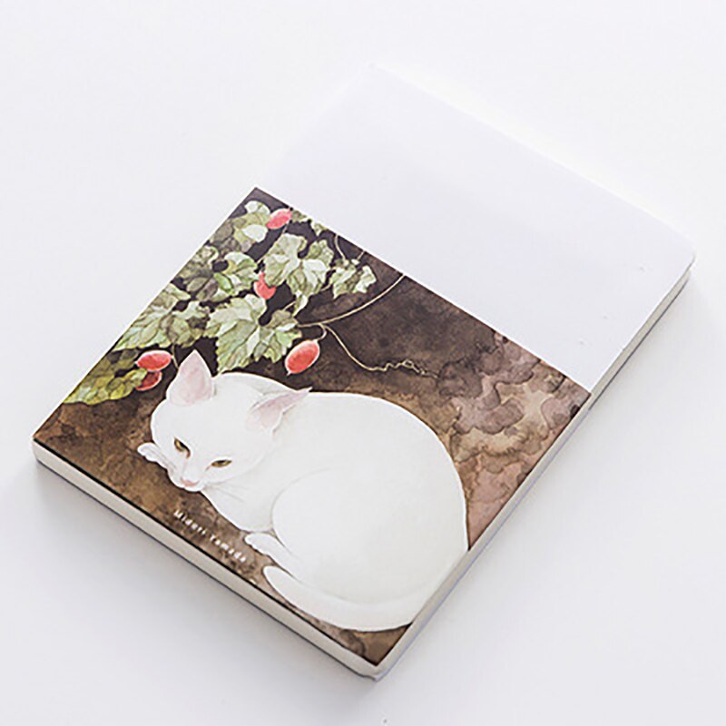 Cute Cat Notebook Paper Sketch Book Office School Supplies Blank Vintage Sketchbook Diary Drawing Painting 80 Sheet: Cat