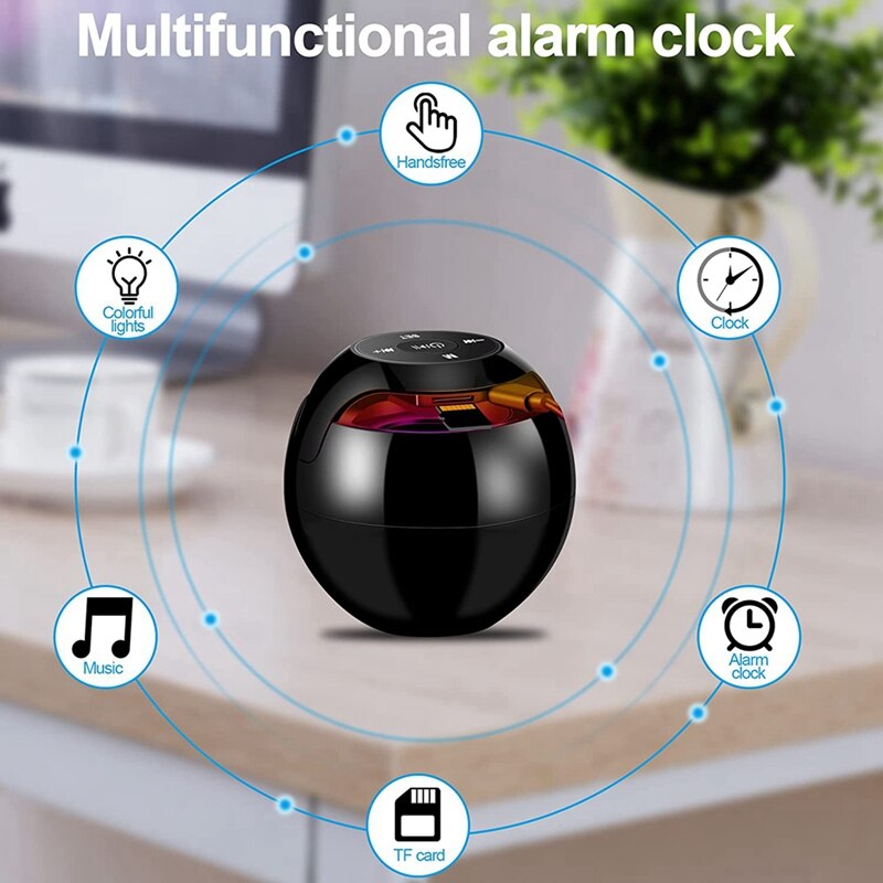 Wekker Bluetooth Luidspreker, Digitale Wekker, Touch Control Met Led Display, ondersteuning 7 Kleurrijke Light Usb Charger