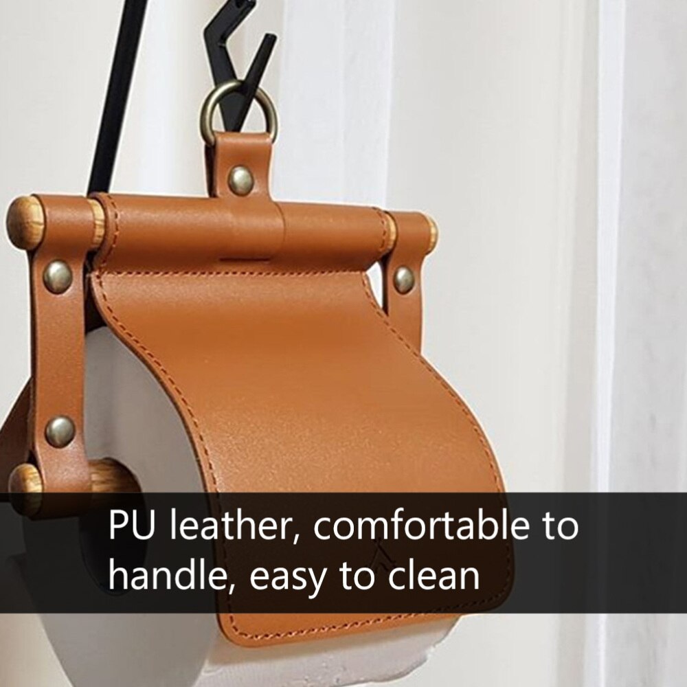 1 Pc Leather Tissue Bag Leather Tissue Box Unique Tissue Holder Roll Tissue Holder for Bathroom Paper Tissue Storage