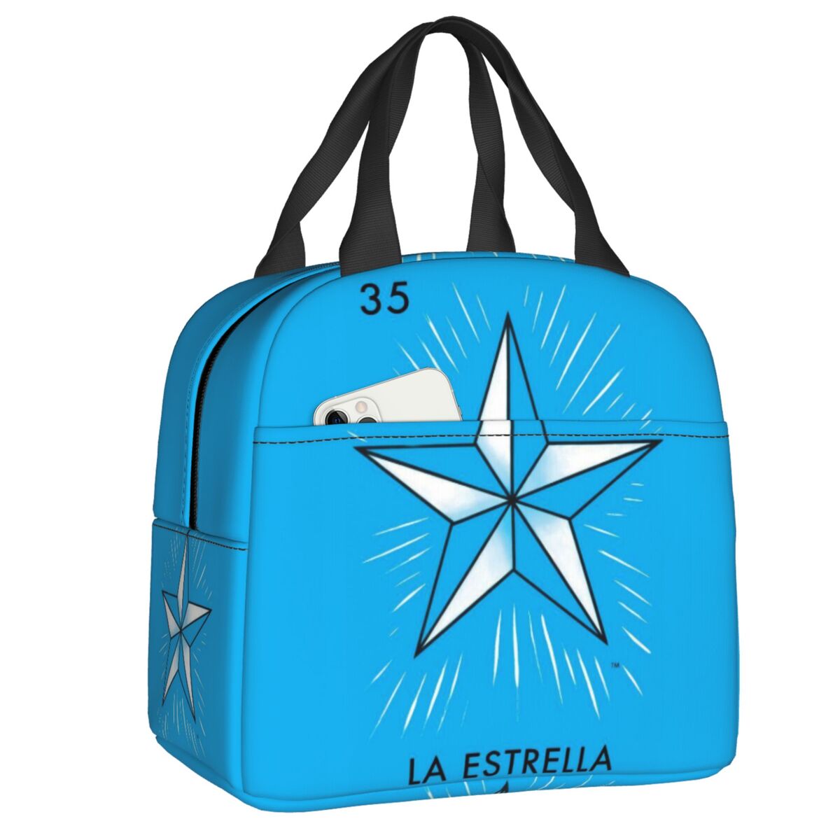 Custom La Maceta Flower Pot Loteria Card Mexican Bingo Lottery Insulated Lunch Bag for Women Leakproof Thermal Cooler Bento Box: Red