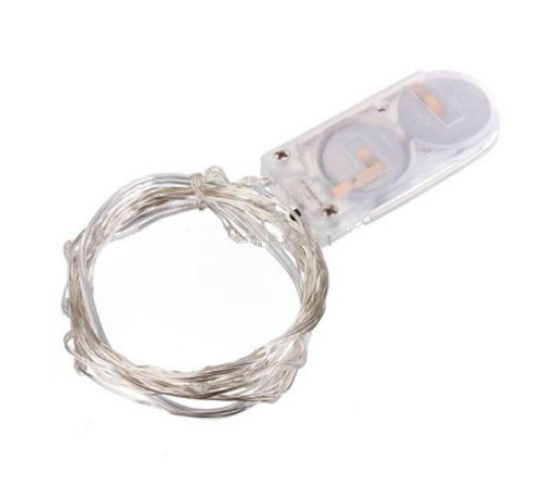 2M 20LEDs string Battery Operated Micro Mini Light Copper Silver Wire Starry LED Strips For Christmas Halloween Decoration 10pcs