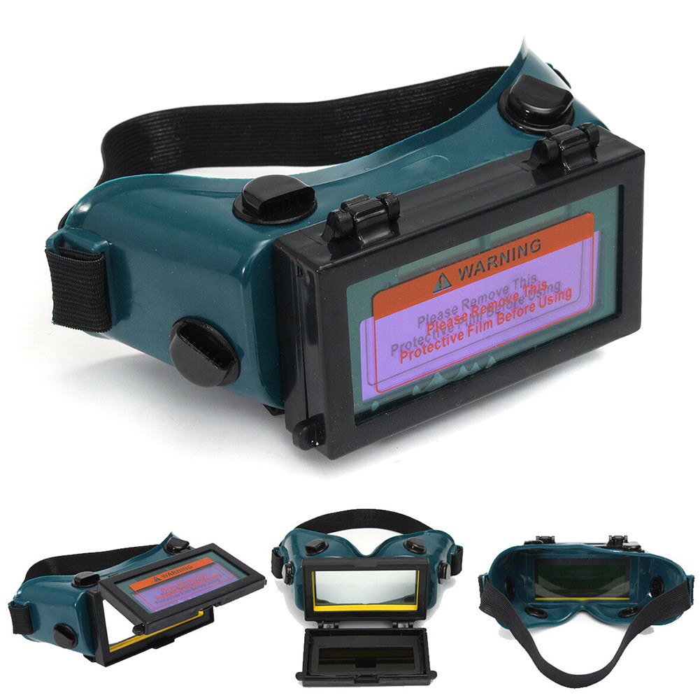 Lens Solar Powered Safety Welding Goggles PVC Automatic Dimming Eyes Protector