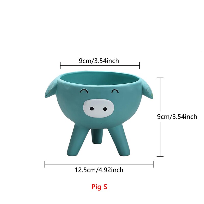 Tegneserie dyr keramik urtepotte ugle kanin kat gris keramik sukkulent plante potte vase dyr skulptur hjem havedekoration: Gris s