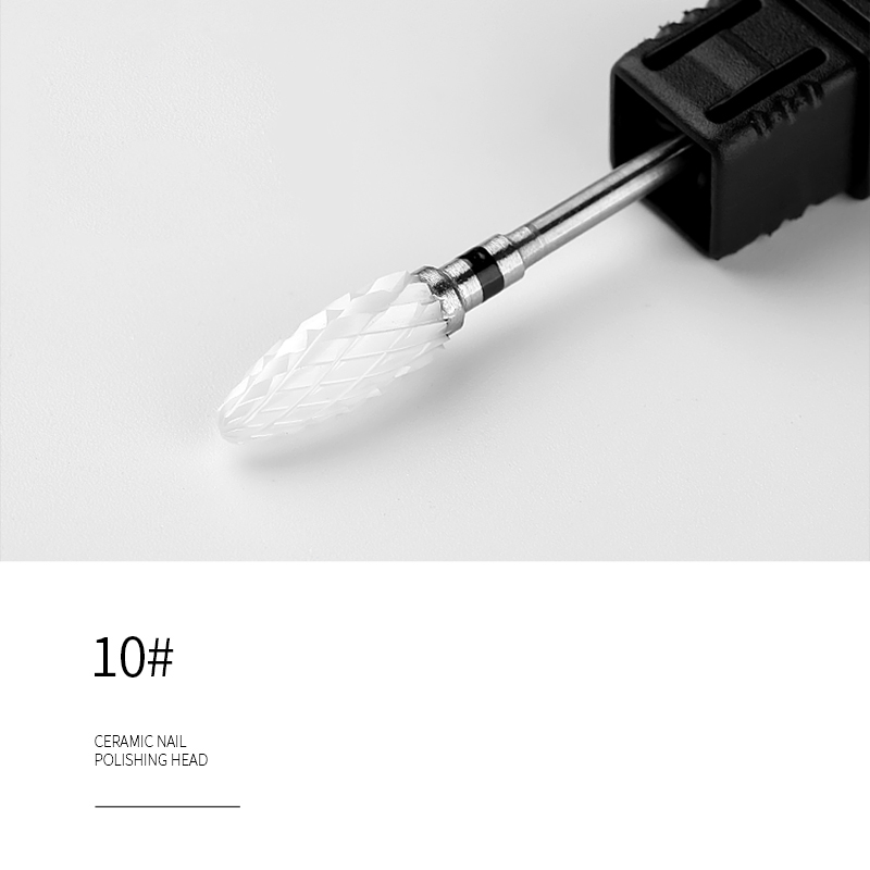 1 Uds. De cabezales de cerámica para pulir uñas, herramienta de plástico, lijadora de cabeza plana, aparato para herramientas de manicura pedicura: 10