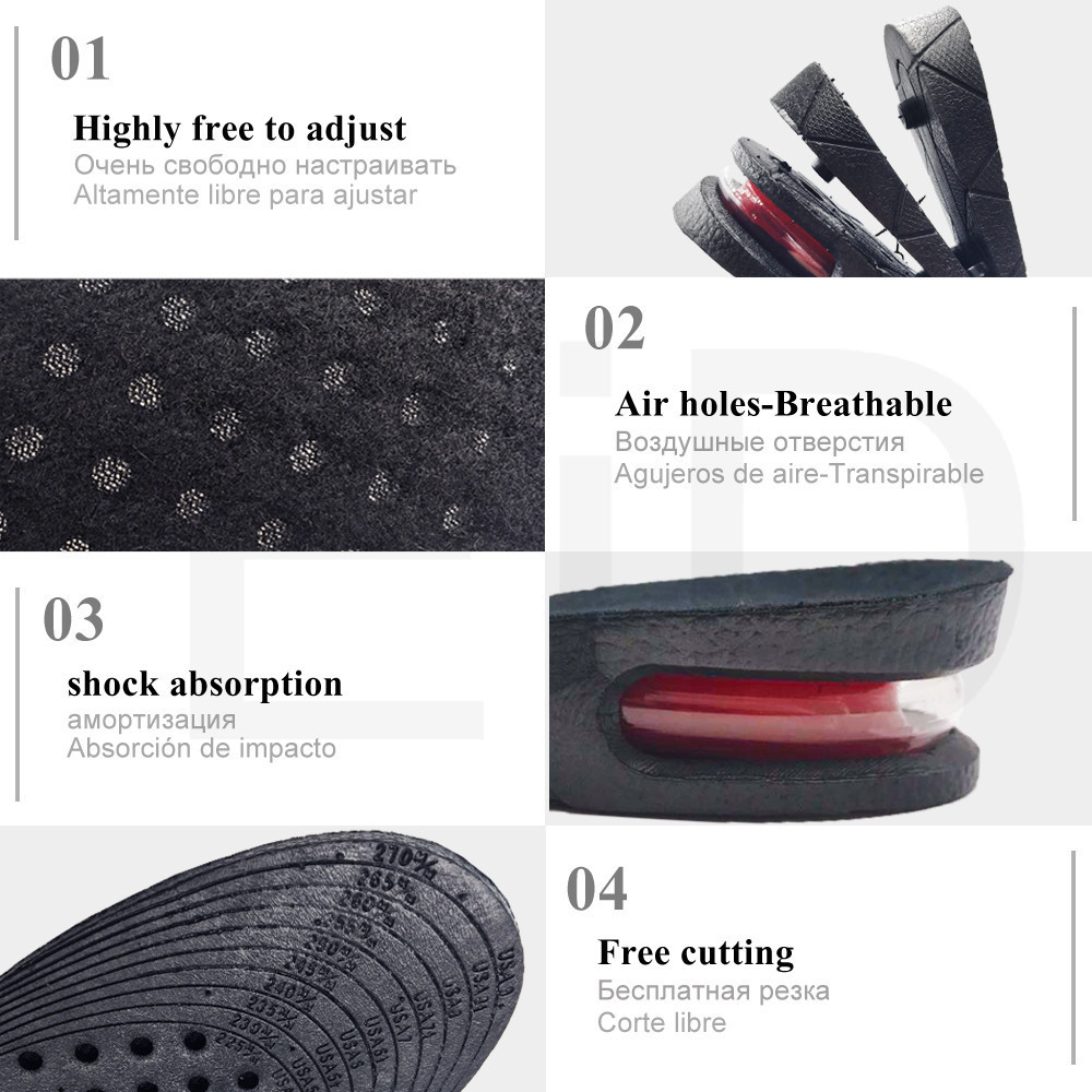 EiD 3-9cm Höer ErhöHenne Einlegesohle Kissen Höer Heben Verstellbaren schneiden Schuh Ferse EinfüGen Größer Frauen Männer unisex Fuß Pads