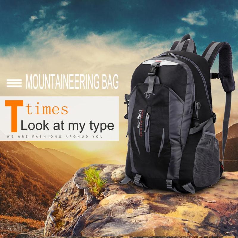 Large Capacity Outdoor Travel Backpack Portable Men Women Waterproof Sports Mountaineering Camping Bags (Black)