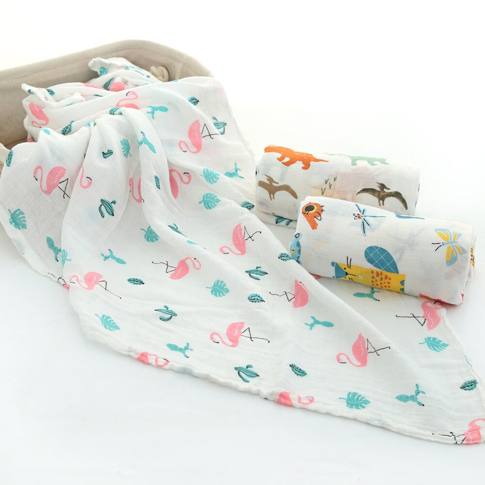 Redo lager 120*110cm nyfödd ekologisk bomull bambu babyfilt muslin swaddle wrap matning burpy handduk muslin stor blöja: Silver-