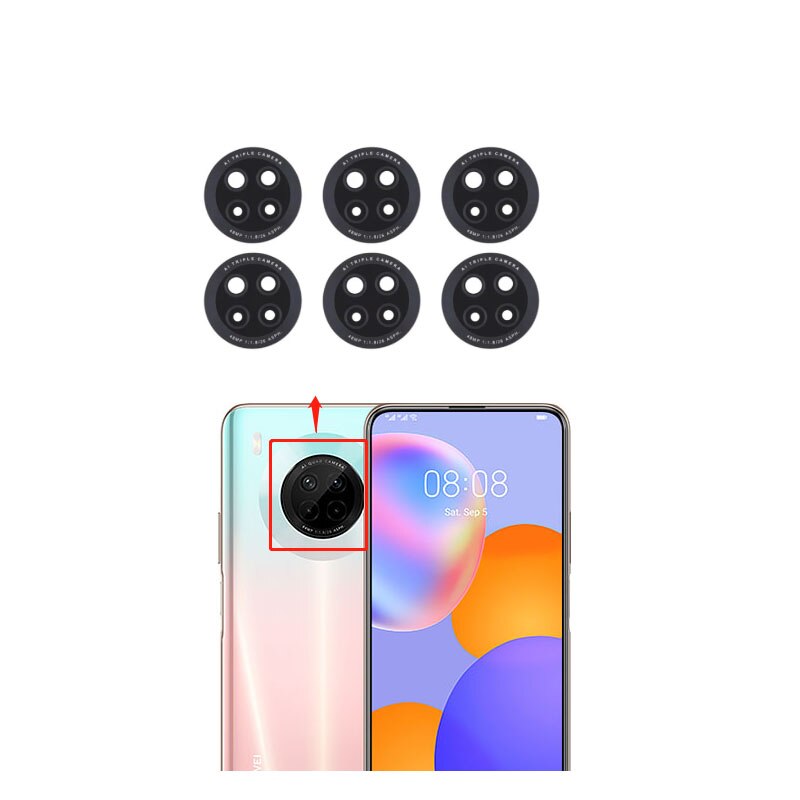 Neue Zurück Kamera Glas Für Huawei Y9A Hinten Kamera Objektiv Glas Für Gehäbenutzen Mit Aufkleber Klebstoff Kleber Y9 EIN