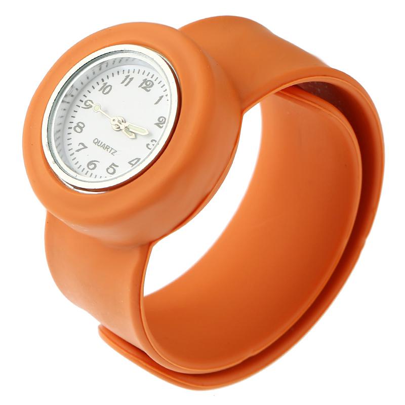 Silicone Slap On Watch boys Sport KIDS Wristwatch girls Small Silicone woman's Children: Orange
