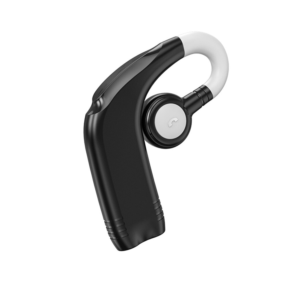 Enkele Oorhaak Lange Standy Capaciteit Headset Bluetooth 5.2 Draadloze Hoofdtelefoon Business Sport Muziek Oortelefoon Met Microfoon: white and black