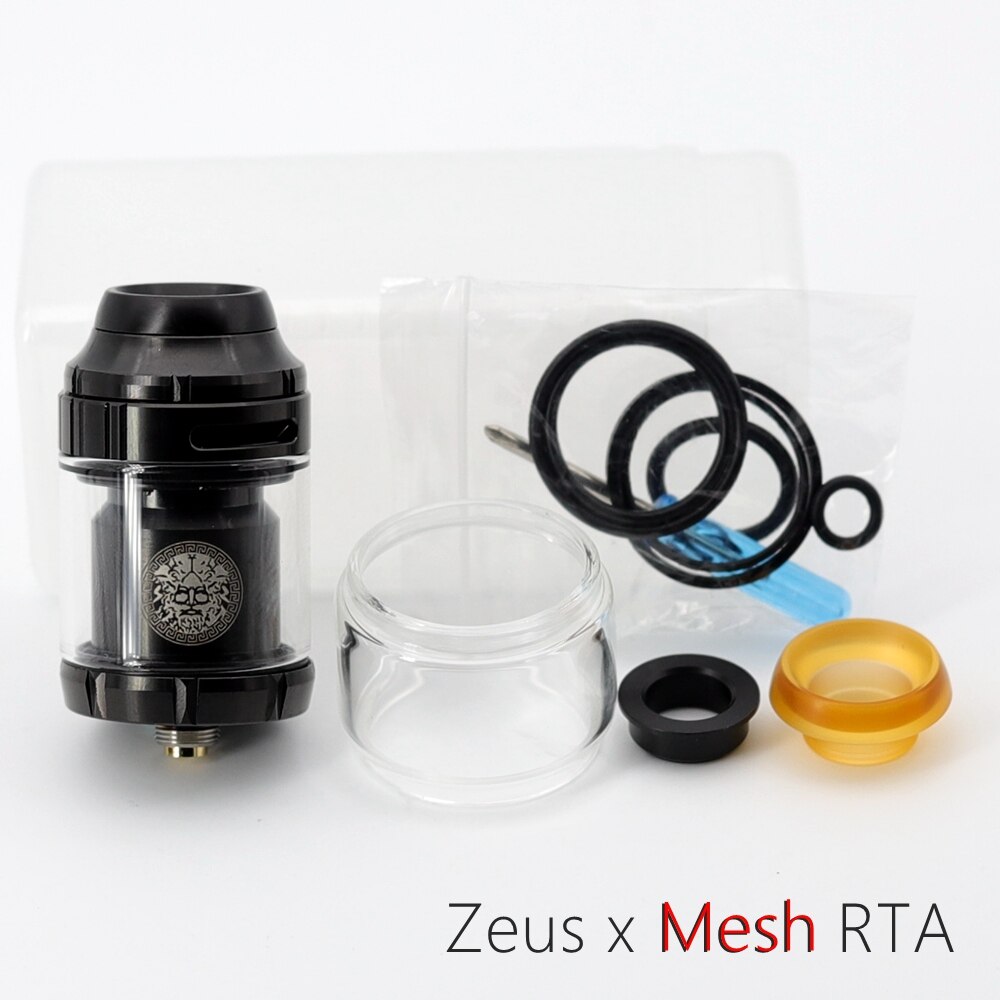 25mm Zeus X RTA 3.5ml 4.5ml Base Zeus x mesh RTA tank Deck Electronic cigarette Mods Dual Coil Vape Tank RTA Vaper atomizer: Black Mesh RTA