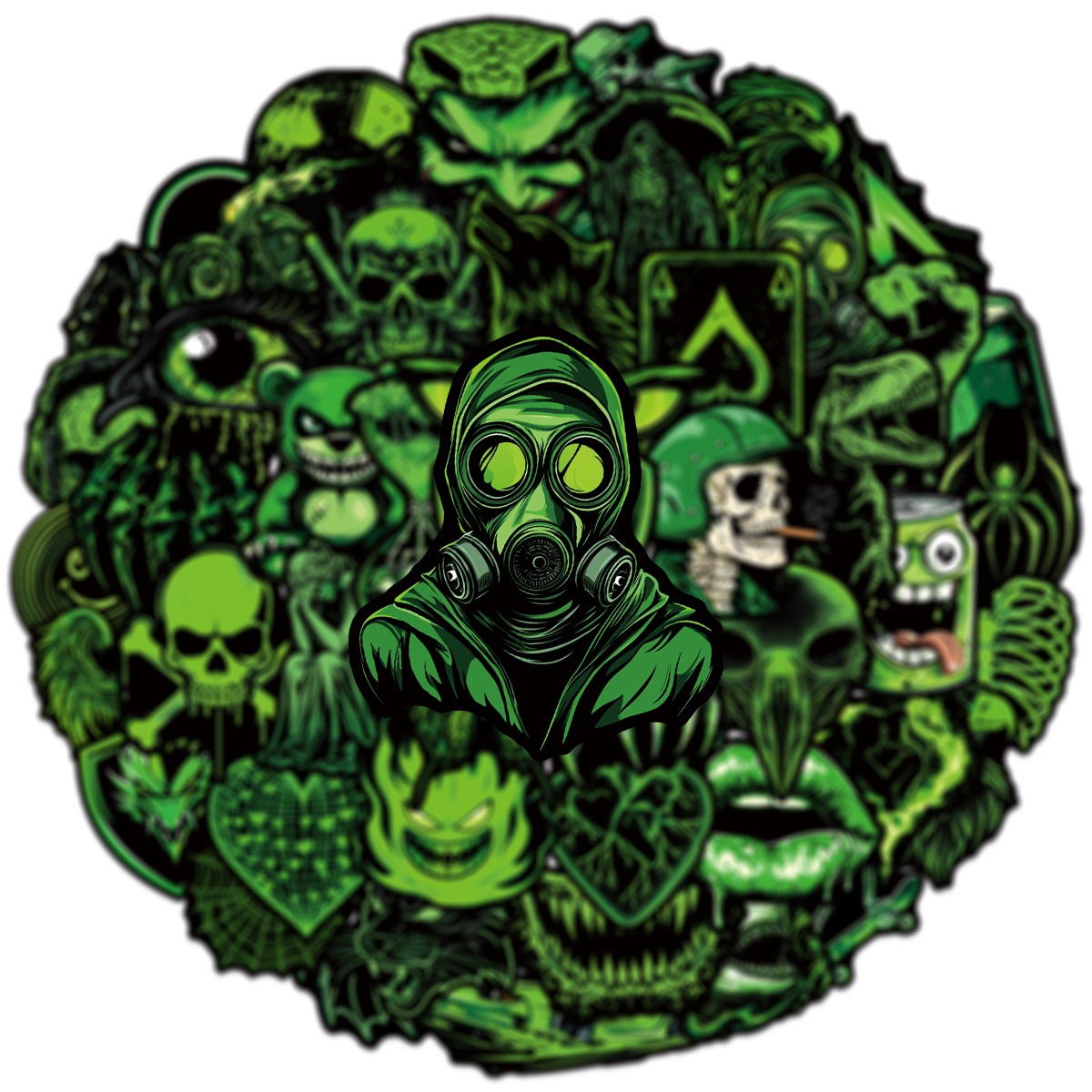 50Pcs Horror Monster Stickers Cool DIY Stickers Scrapbooking Phone Luggage Waterproof Decals