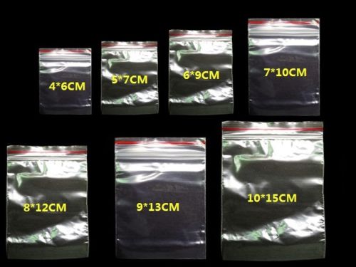 100pcs Clear Resealable Plastic Zip lock Bag Small mini Ziplock Bags 4x6 5x7 6x8 7x10 8x12 9x13 10x15 cm 7 size