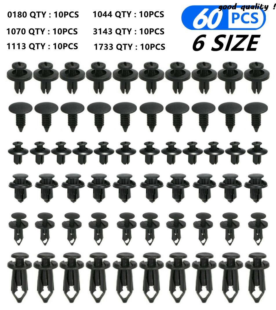 Clips de fixation pour voiture, 6 tailles, 60 pièces, pour Mitsubishi Asx Lancer 10 9 Outlander Pajero Sport L200 Expo éclipse