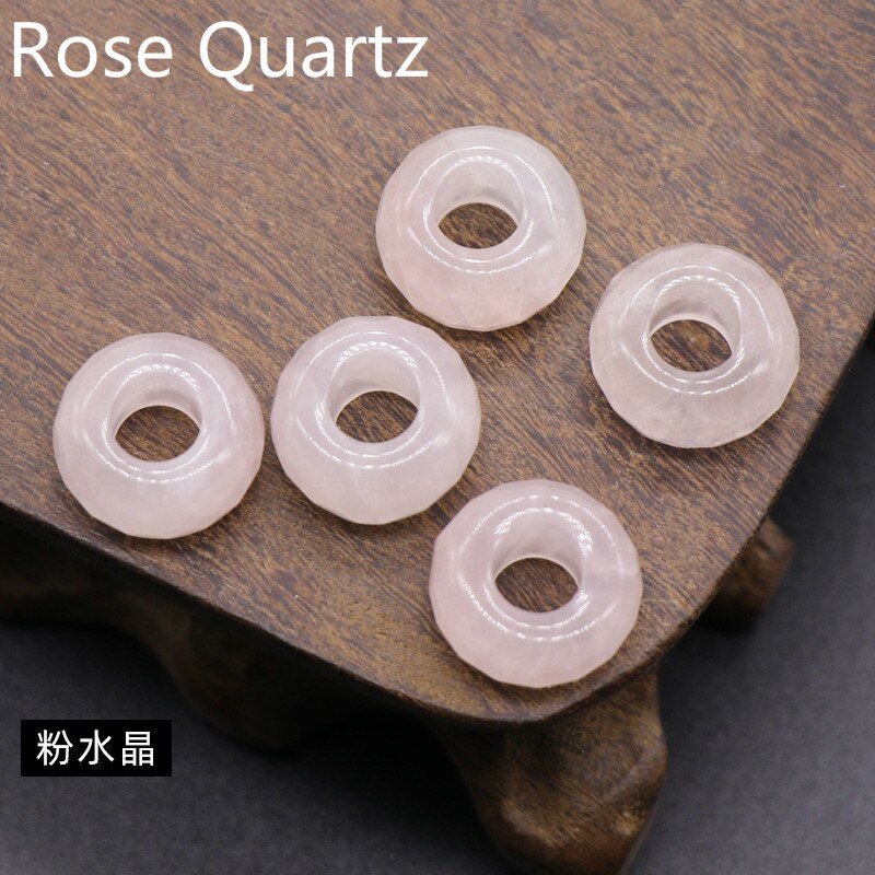 5Stck 8x14mm Große See Perlen Facettiert Halb-wertvolle See 6mm Abakus Runde verlieren Perlen DIY Für Armbänder Halskette Natürliche Stein: Rose Quarz