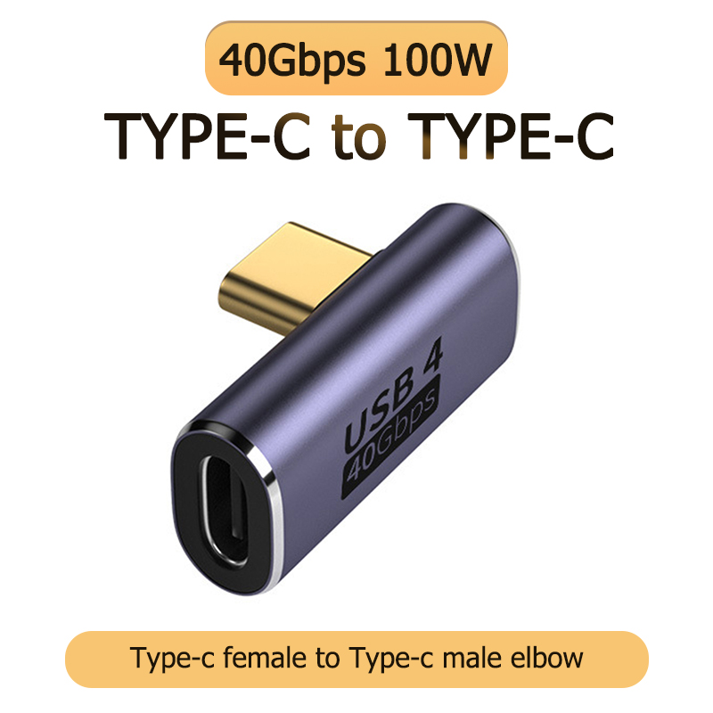 NNBILI 3A Typ C Kolanko USB 3.1 Adapter kabla do ładowania danych Konwerter dla Androida Adapter OTG 90/180 stopni Szybkie ładowanie 10 Gb/s: Pomarańczowy