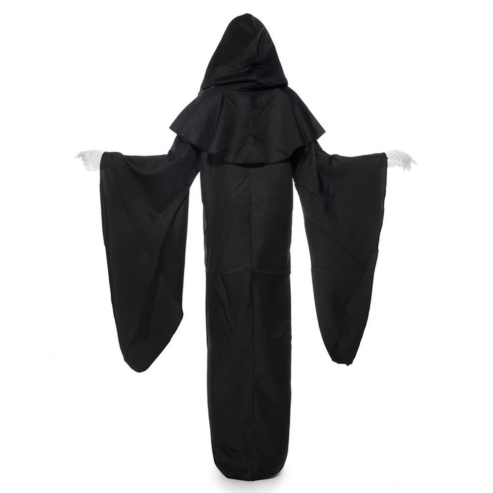 Halloween Evil Kostuum Dark Evil Vampire Zwart Eenvoudige Robe Kostuum Stadium Gothic Cosplay Middeleeuwse Demon Cape Voor Volwassen