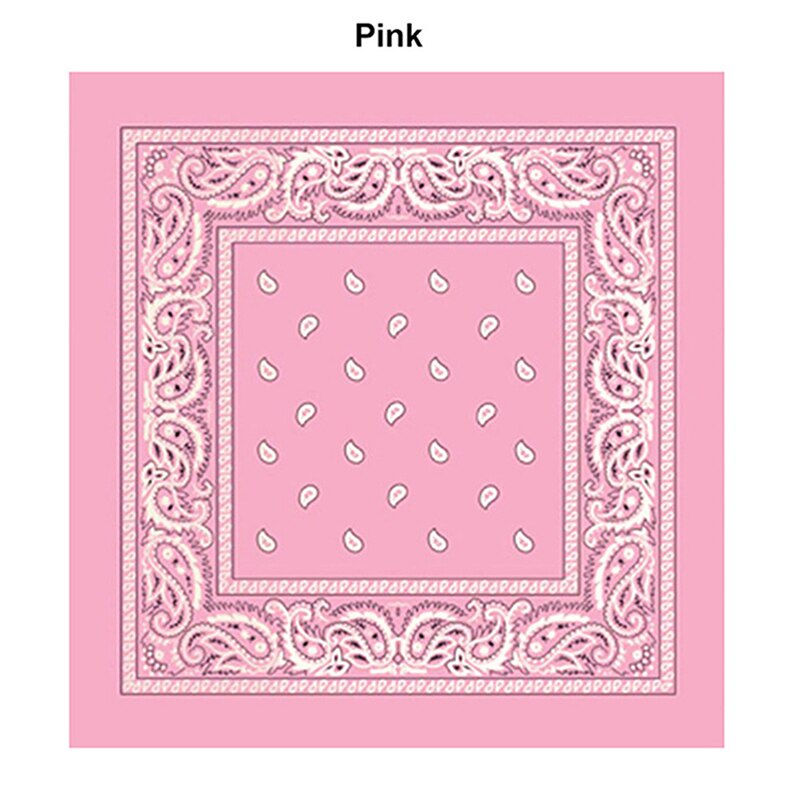 Hiphop katoenen bandana vierkante sjaal 55cm*55cm zwarte rode paisley hoofdband bedrukt voor dames/heren/jongens/meisjes kledingaccessoires: Roze