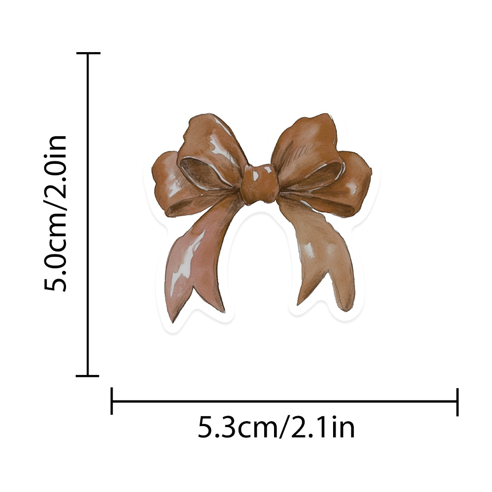 50Pcs Cute Bow Stickers Kawaii Cartoon Bow DIY Stickers Scrapbooking Phone Luggage Skateboard Waterproof Decals