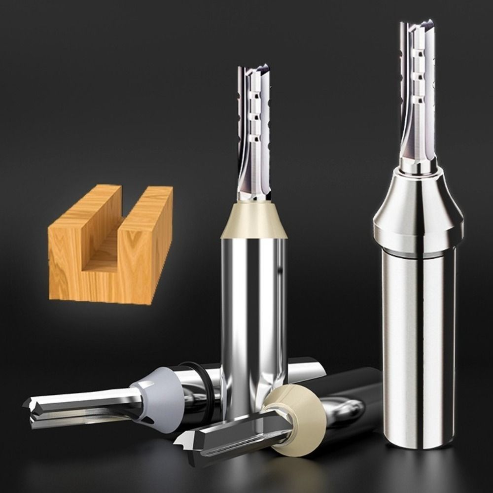 TCT Straight Milling Cutter 3 Flutes CNC Tool Trimming Slotting Router Bit 1/2 Shank Carbide End Mill for MDF Plywood